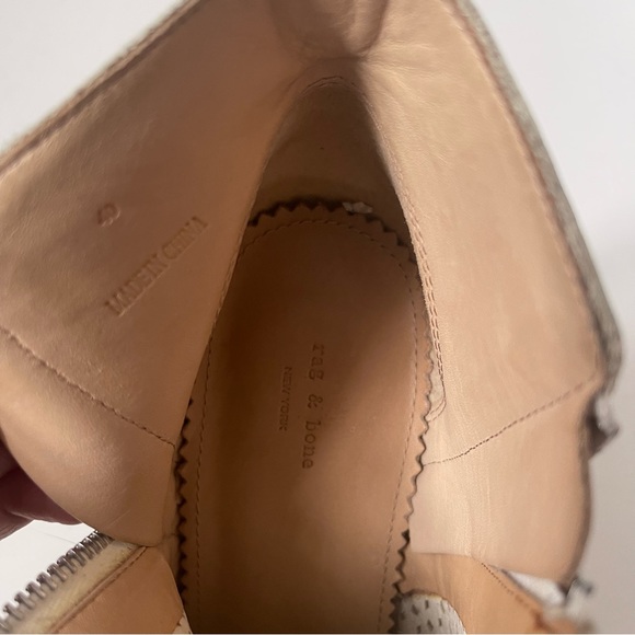 Rag & Bone Womens’ Margot Perforated White Leather Booties - Picture 8 of 11